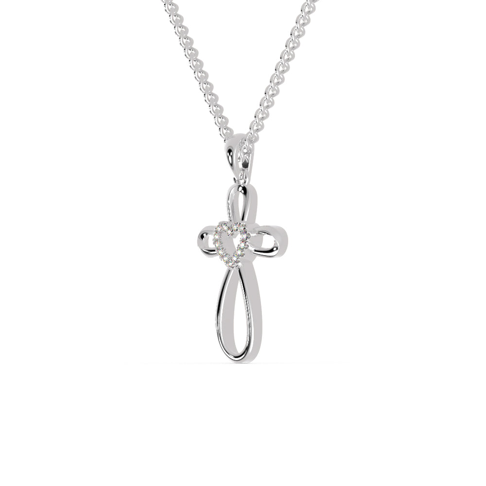Buy Heart Cross Diamond Necklace For Women
